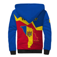 Personalised Moldova Independence Day Sherpa Hoodie Coat of Arms Special Version - Wonder Print Shop