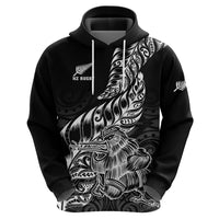 New Zealand Silver Fern Rugby Hoodie Aotearoa Kiwi Maori Black Version - Wonder Print Shop