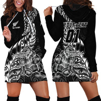 Custom New Zealand Silver Fern Rugby Hoodie Dress Aotearoa Kiwi Maori Black Version - Wonder Print Shop