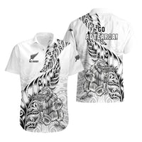 New Zealand Silver Fern Rugby Hawaiian Shirt Aotearoa Kiwi Maori White Version - Wonder Print Shop