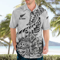 New Zealand Silver Fern Rugby Hawaiian Shirt Aotearoa Kiwi Maori White Version - Wonder Print Shop