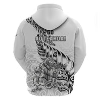 New Zealand Silver Fern Rugby Hoodie Aotearoa Kiwi Maori White Version - Wonder Print Shop