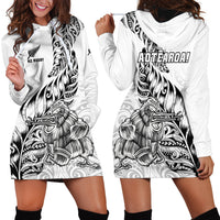 New Zealand Silver Fern Rugby Hoodie Dress Aotearoa Kiwi Maori White Version - Wonder Print Shop