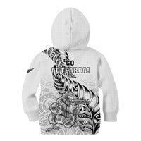 New Zealand Silver Fern Rugby Kid Hoodie Aotearoa Kiwi Maori White Version - Wonder Print Shop