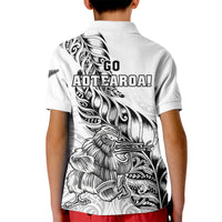 New Zealand Silver Fern Rugby Kid Polo Shirt Aotearoa Kiwi Maori White Version - Wonder Print Shop