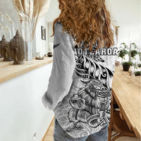 New Zealand Silver Fern Rugby Women Casual Shirt Aotearoa Kiwi Maori White Version - Wonder Print Shop