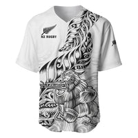 Custom New Zealand Silver Fern Rugby Baseball Jersey Aotearoa Kiwi Maori White Version - Wonder Print Shop