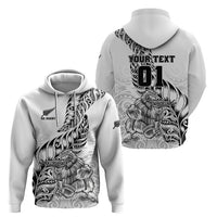 Custom New Zealand Silver Fern Rugby Hoodie Aotearoa Kiwi Maori White Version - Wonder Print Shop