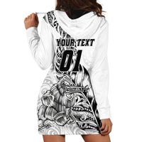 Custom New Zealand Silver Fern Rugby Hoodie Dress Aotearoa Kiwi Maori White Version - Wonder Print Shop