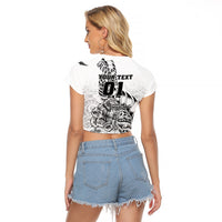 Custom New Zealand Silver Fern Rugby Raglan Cropped T Shirt Aotearoa Kiwi Maori White Version - Wonder Print Shop