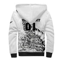 Custom New Zealand Silver Fern Rugby Sherpa Hoodie Aotearoa Kiwi Maori White Version - Wonder Print Shop