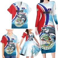 Personalized Belize Tarpon Fishing Family Matching Long Sleeve Bodycon Dress and Hawaiian Shirt Belize Where the Silver King Reigns - Wonder Print Shop
