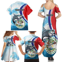 Personalized Belize Tarpon Fishing Family Matching Summer Maxi Dress and Hawaiian Shirt Belize Where the Silver King Reigns - Wonder Print Shop