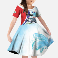 Personalized Belize Tarpon Fishing Kid Short Sleeve Dress Belize Where the Silver King Reigns - Wonder Print Shop