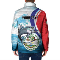 Personalized Belize Tarpon Fishing Padded Jacket Belize Where the Silver King Reigns - Wonder Print Shop