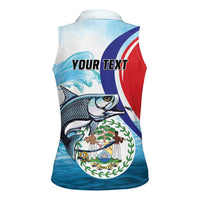 Personalized Belize Tarpon Fishing Women Sleeveless Polo Shirt Belize Where the Silver King Reigns - Wonder Print Shop