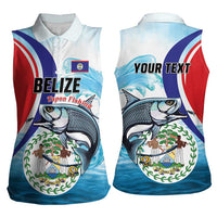 Personalized Belize Tarpon Fishing Women Sleeveless Polo Shirt Belize Where the Silver King Reigns - Wonder Print Shop