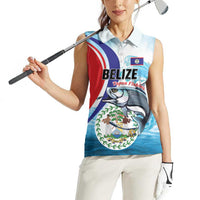 Personalized Belize Tarpon Fishing Women Sleeveless Polo Shirt Belize Where the Silver King Reigns - Wonder Print Shop