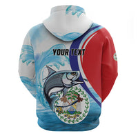 Personalized Belize Tarpon Fishing Zip Hoodie Belize Where the Silver King Reigns - Wonder Print Shop