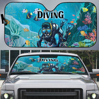 Scuba Diving Auto Sun Shade Explore The Depths Discover Yourself - Wonder Print Shop