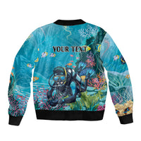 Personalized Scuba Diving Bomber Jacket Explore The Depths Discover Yourself - Wonder Print Shop