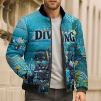 Personalized Scuba Diving Bomber Puffer Jacket Explore The Depths Discover Yourself - Wonder Print Shop