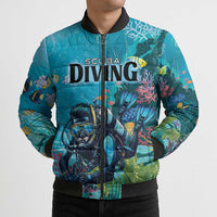 Personalized Scuba Diving Bomber Puffer Jacket Explore The Depths Discover Yourself - Wonder Print Shop