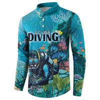 Personalized Scuba Diving Button Sweatshirt Explore The Depths Discover Yourself - Wonder Print Shop