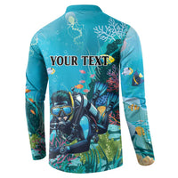 Personalized Scuba Diving Button Sweatshirt Explore The Depths Discover Yourself - Wonder Print Shop