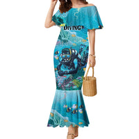 Personalized Scuba Diving Family Matching Mermaid Dress and Hawaiian Shirt Explore The Depths Discover Yourself - Wonder Print Shop