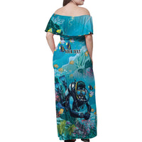 Personalized Scuba Diving Family Matching Off Shoulder Maxi Dress and Hawaiian Shirt Explore The Depths Discover Yourself - Wonder Print Shop