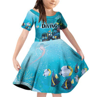 Personalized Scuba Diving Family Matching Off Shoulder Short Dress and Hawaiian Shirt Explore The Depths Discover Yourself - undefined