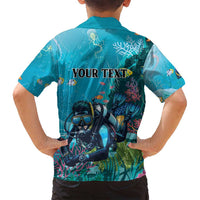 Personalized Scuba Diving Family Matching Puletasi and Hawaiian Shirt Explore The Depths Discover Yourself - Wonder Print Shop
