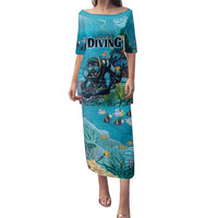 Personalized Scuba Diving Family Matching Puletasi and Hawaiian Shirt Explore The Depths Discover Yourself - Wonder Print Shop