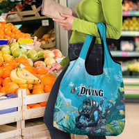 Scuba Diving Grocery Bag Explore The Depths Discover Yourself - Wonder Print Shop