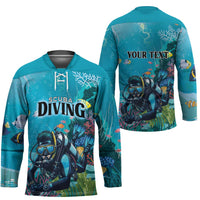 Personalized Scuba Diving Hockey Jersey Explore The Depths Discover Yourself - Wonder Print Shop