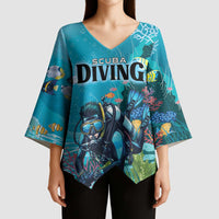 Personalized Scuba Diving Kimono Sleeve Blouse Explore The Depths Discover Yourself - Wonder Print Shop