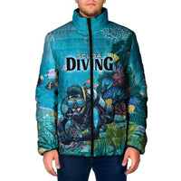 Personalized Scuba Diving Padded Jacket Explore The Depths Discover Yourself - Wonder Print Shop