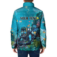 Personalized Scuba Diving Padded Jacket Explore The Depths Discover Yourself - Wonder Print Shop