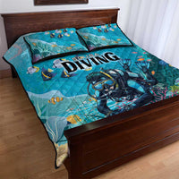 Scuba Diving Quilt Bed Set Explore The Depths Discover Yourself - Wonder Print Shop