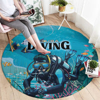 Scuba Diving Round Carpet Explore The Depths Discover Yourself - Wonder Print Shop