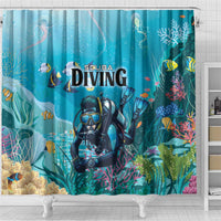 Scuba Diving Shower Curtain Explore The Depths Discover Yourself - Wonder Print Shop