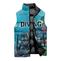 Personalized Scuba Diving Sleeveless Puffer Jacket Explore The Depths Discover Yourself - Wonder Print Shop