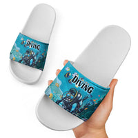 Scuba Diving Slide Sandals Explore The Depths Discover Yourself - Wonder Print Shop