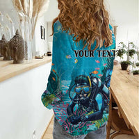 Personalized Scuba Diving Women Casual Shirt Explore The Depths Discover Yourself - Wonder Print Shop