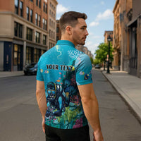 Personalized Scuba Diving Zipper Polo Shirt Explore The Depths Discover Yourself - Wonder Print Shop