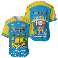 Personalized Saint Pierre and Miquelon Baseball Jersey A Mare Labor - Wonder Print Shop