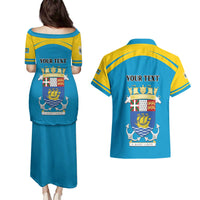 Personalized Saint Pierre and Miquelon Couples Matching Puletasi and Hawaiian Shirt A Mare Labor - Wonder Print Shop