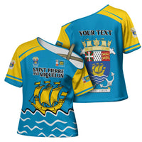 Personalized Saint Pierre and Miquelon Cross Shoulder Shirt A Mare Labor - Wonder Print Shop