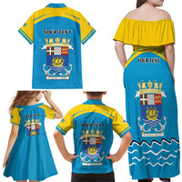 Personalized Saint Pierre and Miquelon Family Matching Off Shoulder Maxi Dress and Hawaiian Shirt A Mare Labor - Wonder Print Shop